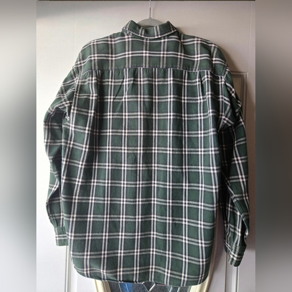 GAP Forest Plaid Flannel Cotton Mens Shirt Large - Picture 3 of 4